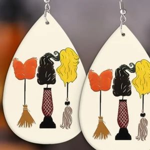 New Hocus Pocus Faux Leather Earrings. NEVER WORN